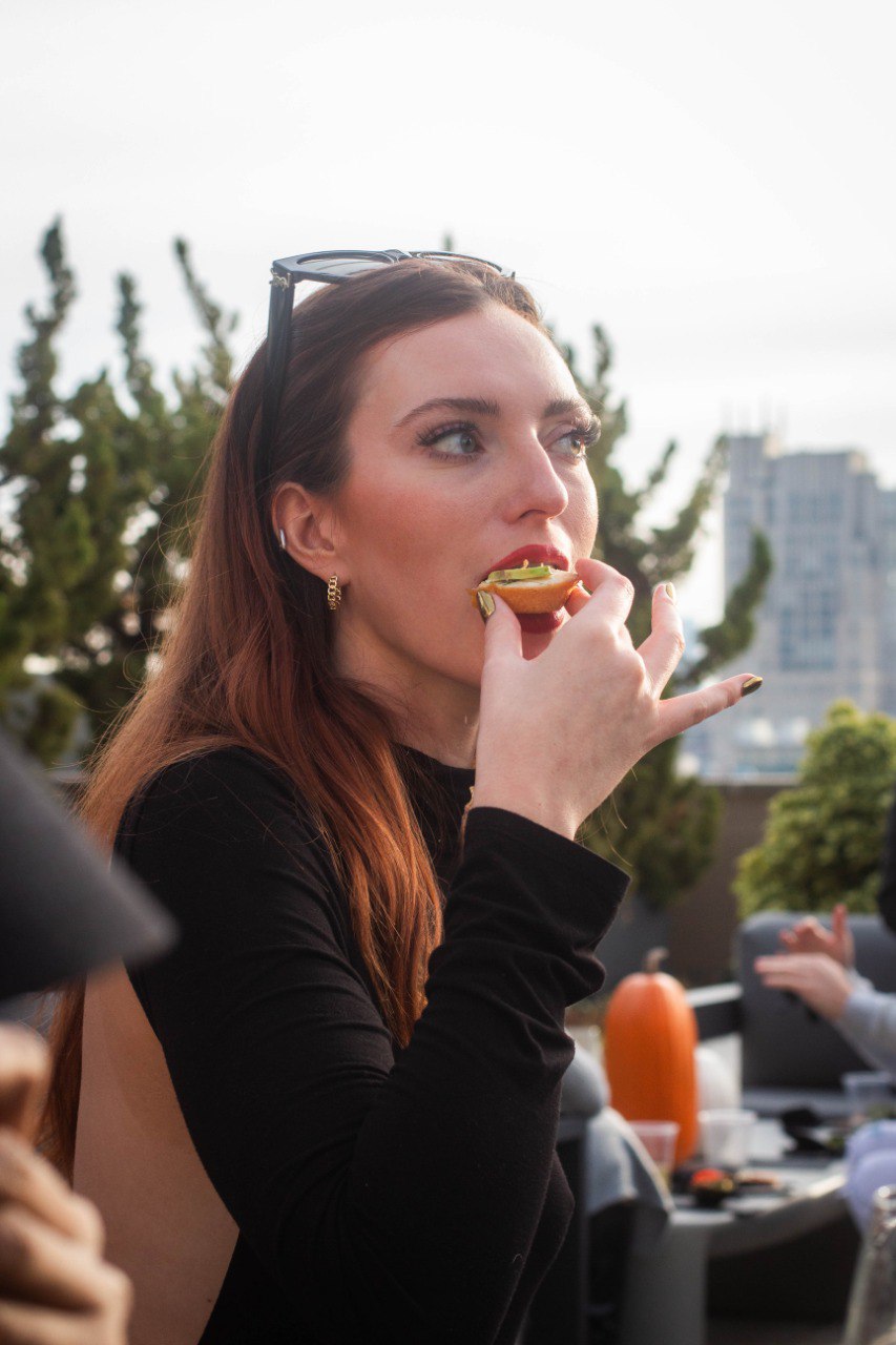 Guest enjoying an appetizer